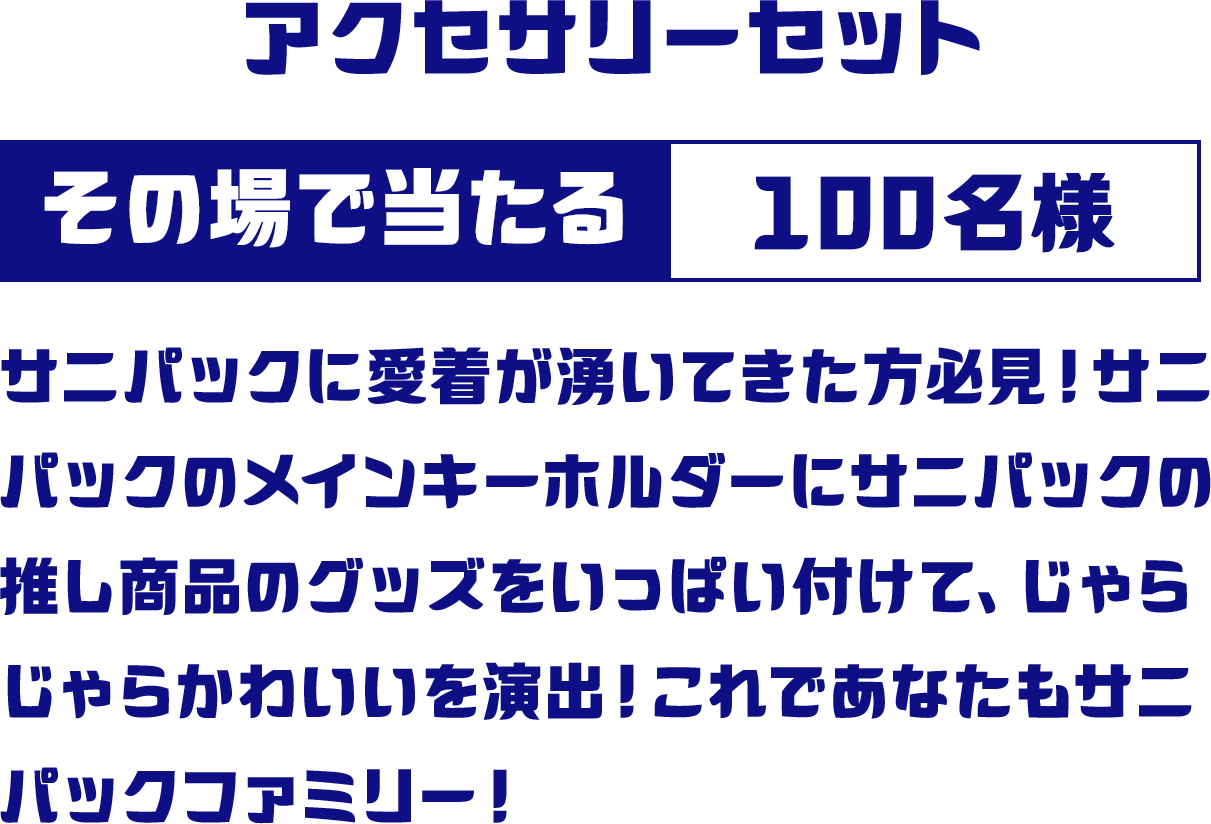 アクセサリーセット その場で当たる 100名様