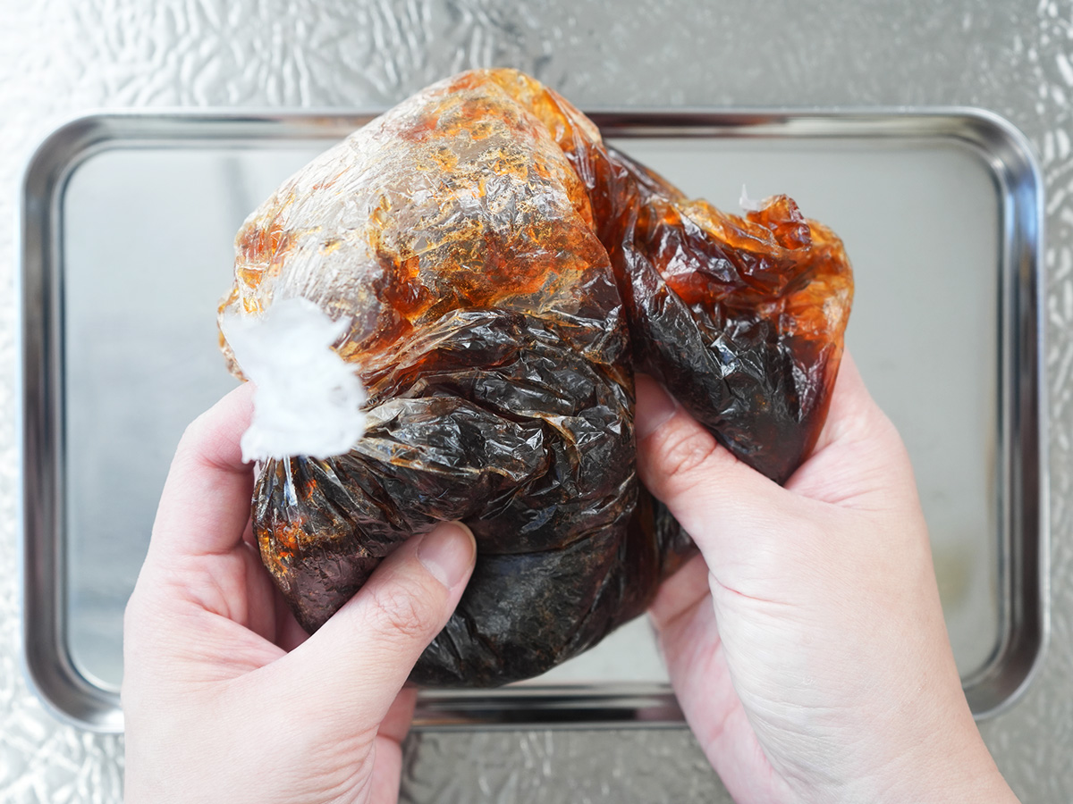 薄く広げるシーン