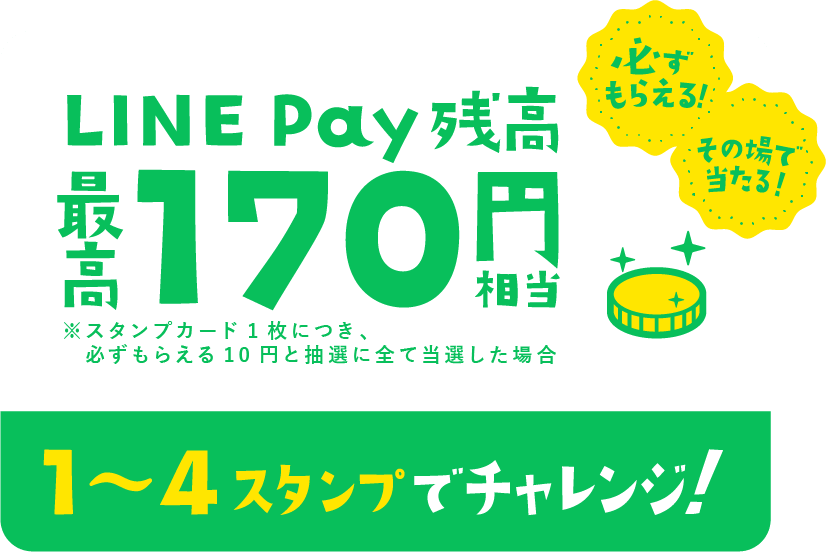 LINE Pay残高最高170円分相当