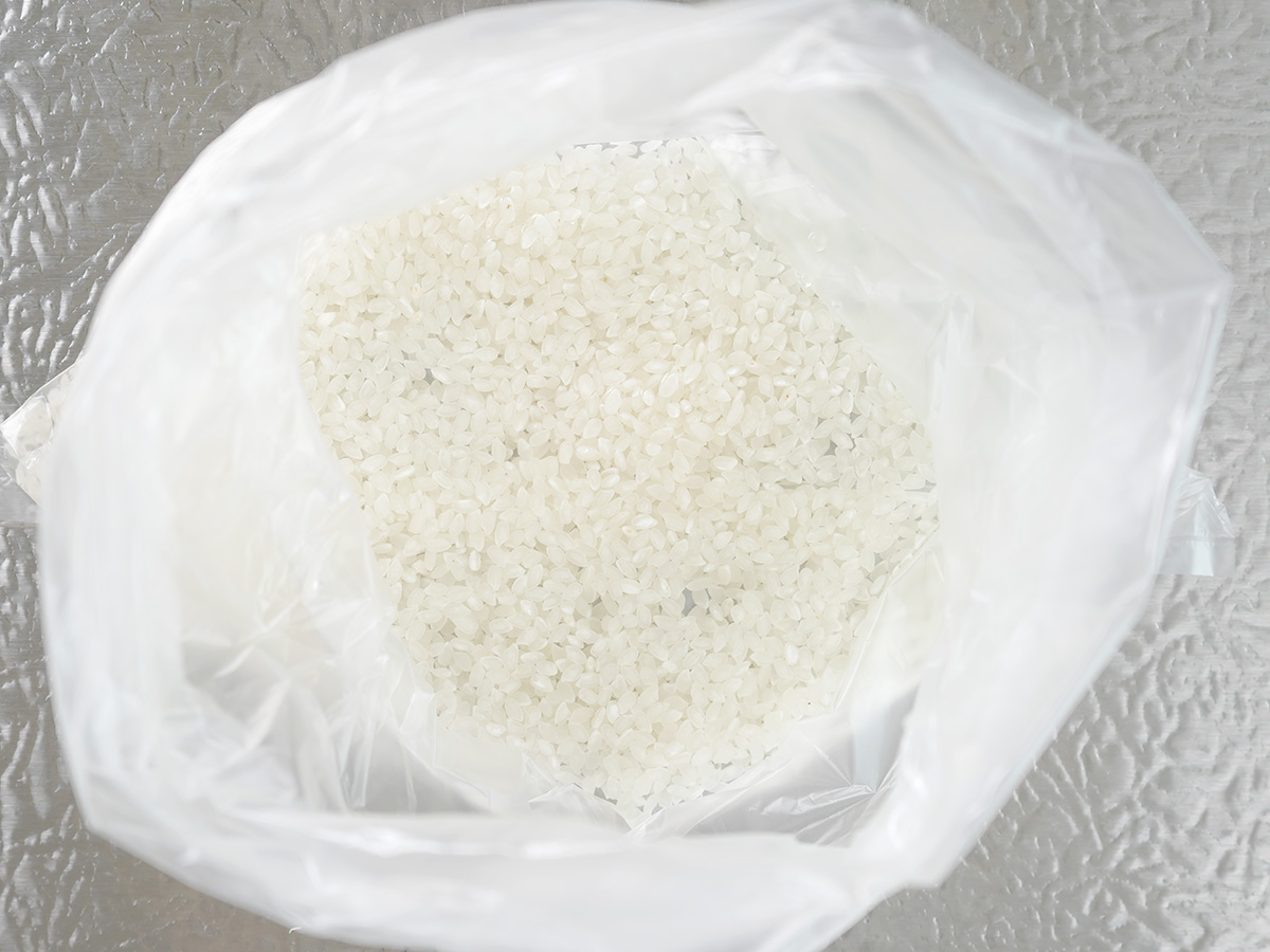 無洗米と水を入れるシーン